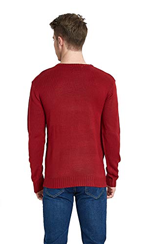 Daisyboutique Men's Christmas Rudolph Reindeer Holiday Sweater Cardigan Cute Ugly Pullover, Color Name: Rudolph-with-Scarf