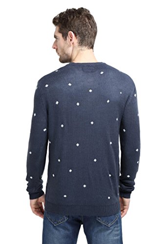 Daisysboutique Men's Holiday Christmas Reindeer Snowman Santa Snowflakes Sweater, Color Name: Dessert Blue