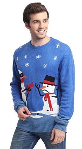 *daisysboutique* Men's Christmas Holiday Snowman Sweater Cute Ugly Pullover, Color Name: Melt-U