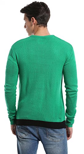 Men's Christmas Festive Cardigan Reindeer Snowman Santa Snowflakes Knitted Ugly Sweater, Color Name: Santa-HoHoHo-Green