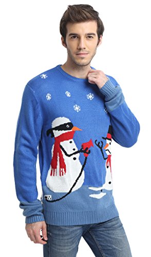 *daisysboutique* Men's Christmas Holiday Snowman Sweater Cute Ugly Pullover, Color Name: Melt-U