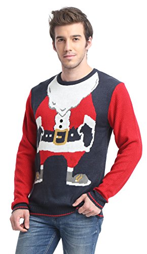 Men's Christmas Reindeer Snowman Santa Snowflakes Sweater (Large, I-am-Santa)