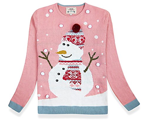 Women's Christmas Cute Reindeer Snowflakes Knitted Sweater Girl Pullover, Color Name: 3D Hat