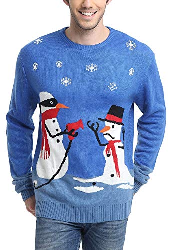 *daisysboutique* Men's Christmas Holiday Snowman Sweater Cute Ugly Pullover, Color Name: Melt-U