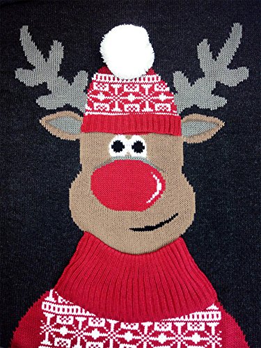 *daisysboutique* Men's Christmas Reindeer Sweater Cute Ugly Pullover, Color Name: Reindeer3D-Hat