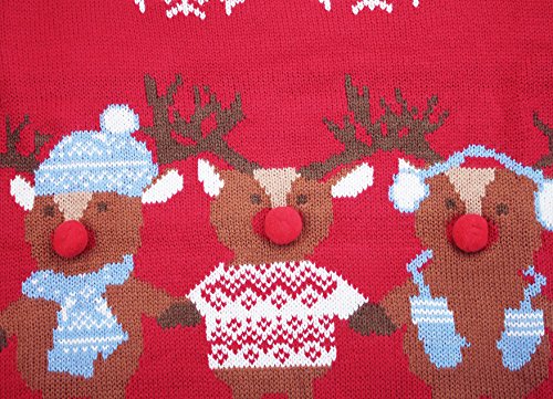 *daisysboutique* Women's Christmas Reindeer Themed Knitted Holiday Sweater Girl Pullover (Large, Friends)