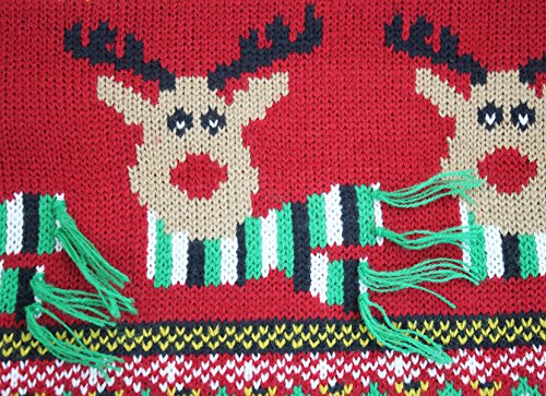 Men's Christmas Festive Cardigan Reindeer Snowman Santa Snowflakes Knitted Ugly Sweater, Color Name: Striped Santa