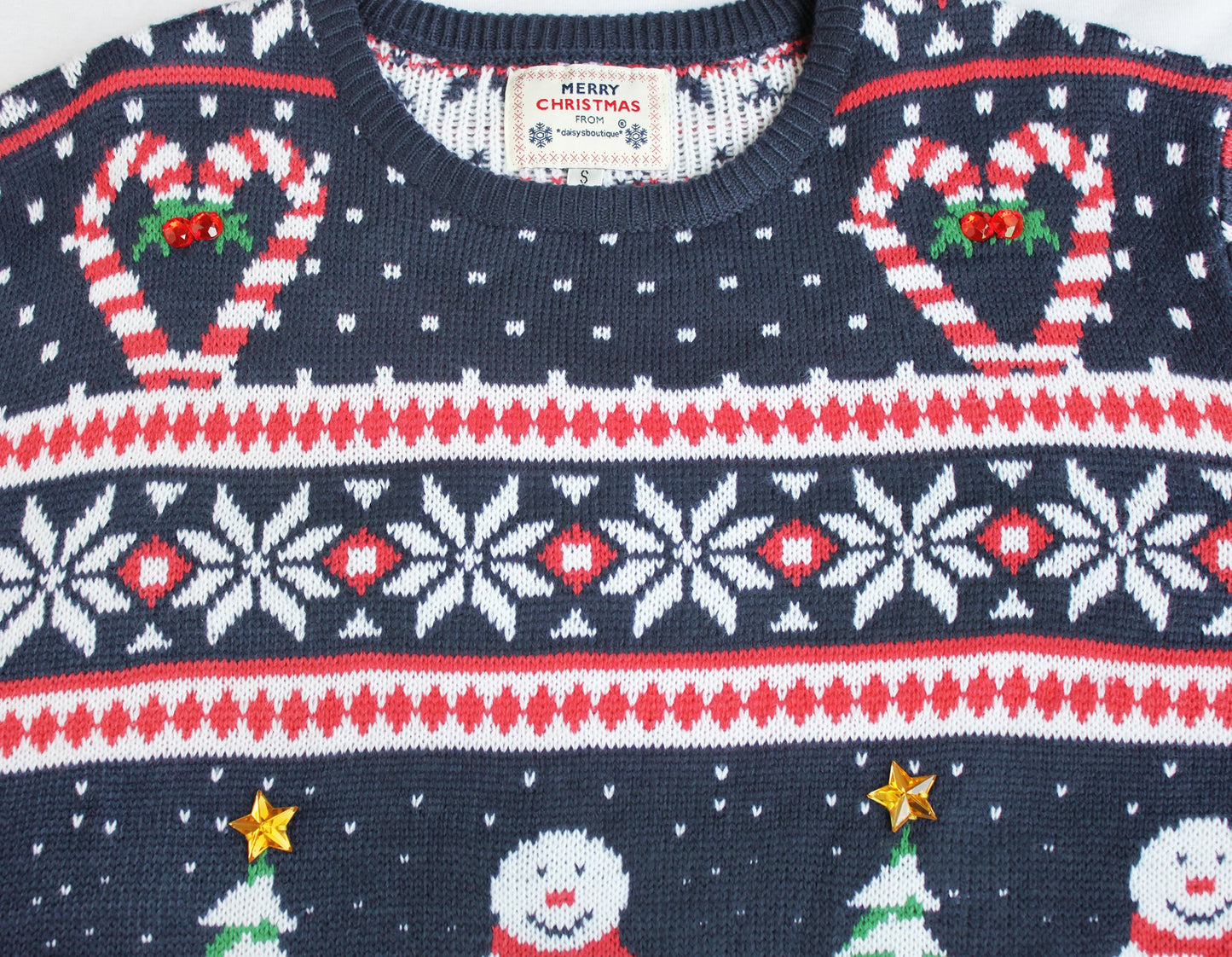 *daisysboutique* Men's Christmas Holiday Snowman Sweater Cute Ugly Pullover, Color Name: Love Canes